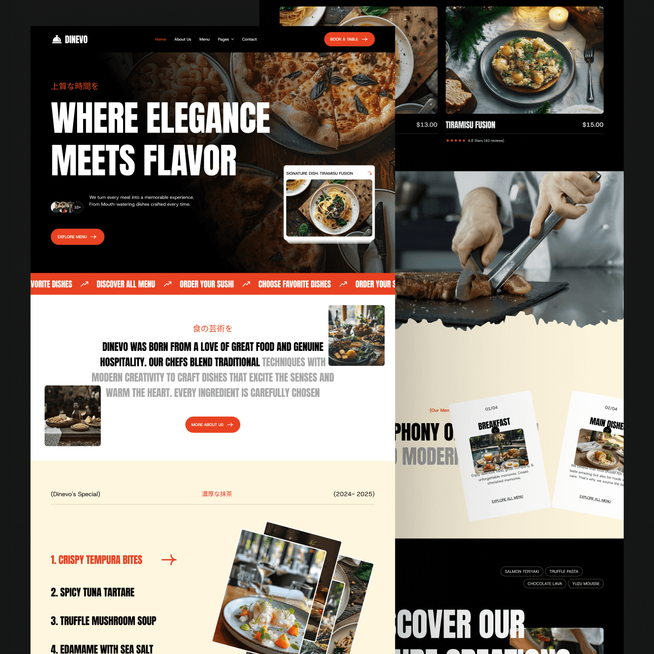 framer restaurant template
