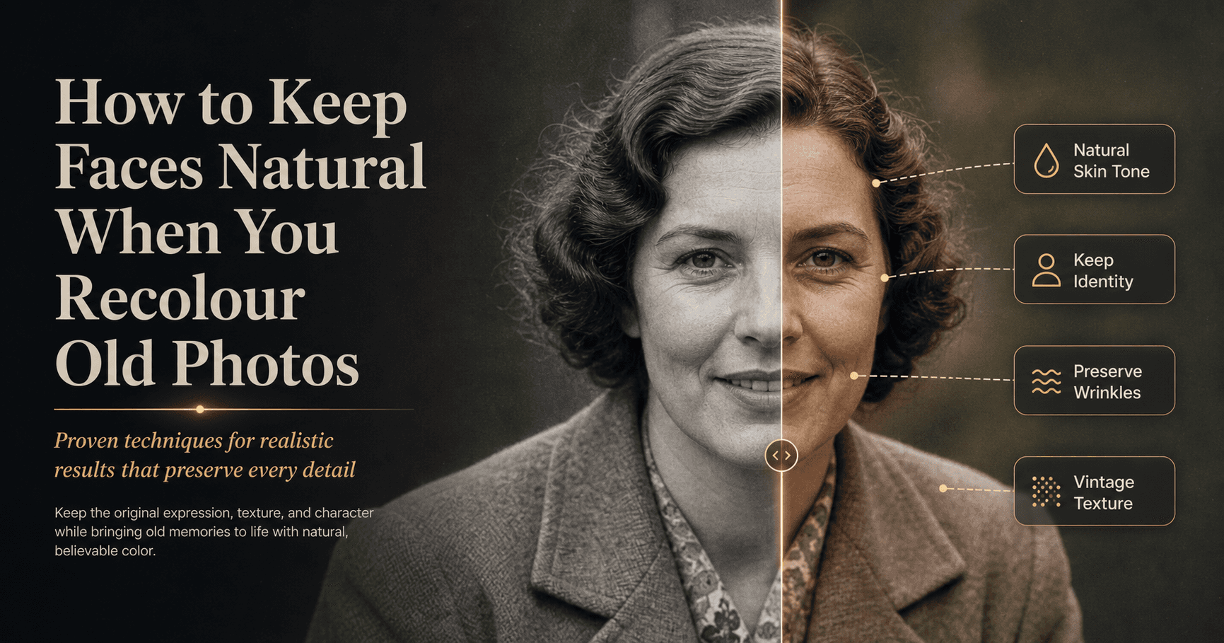 Keep faces natural when recolouring photos