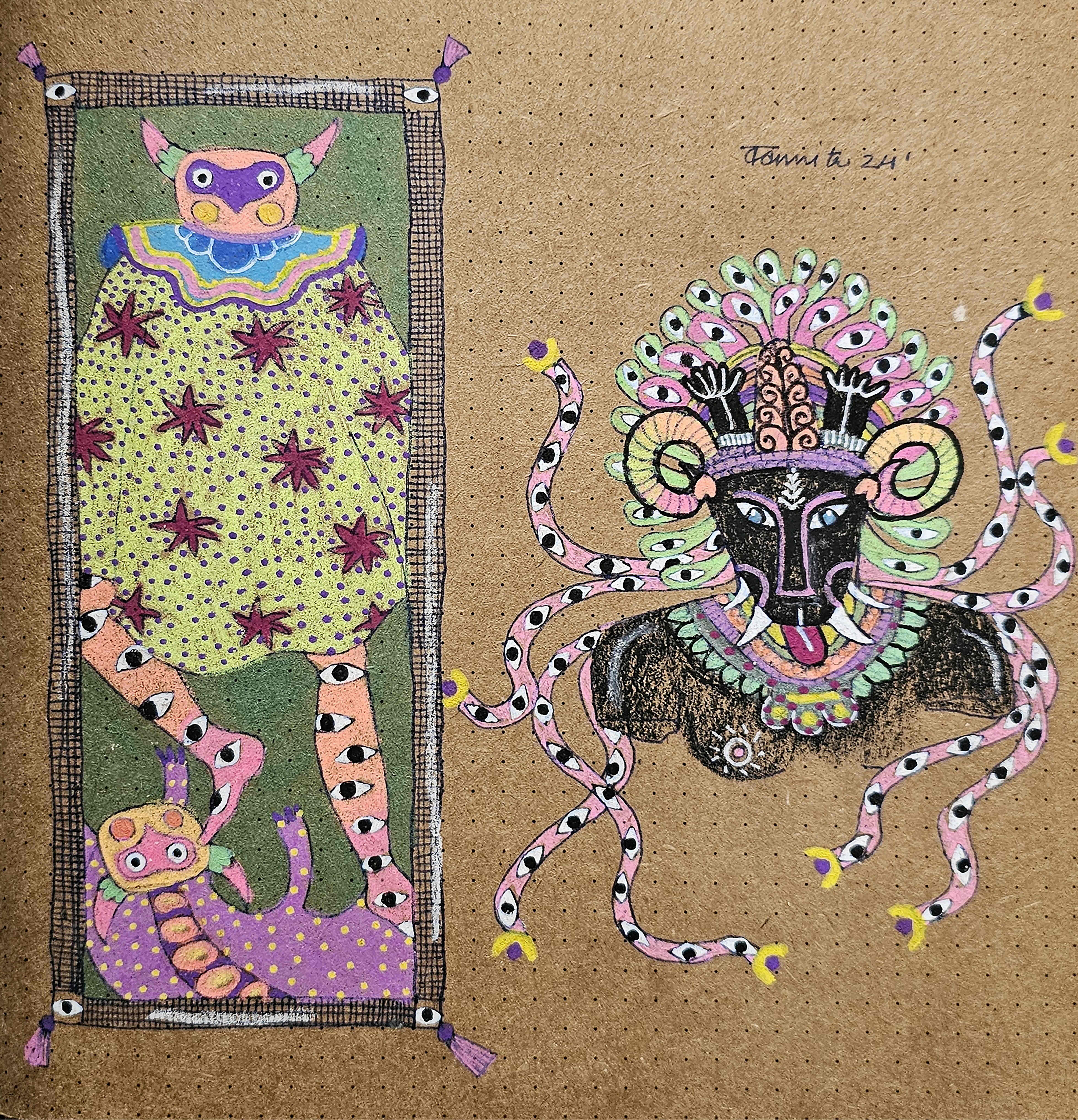 herd of sheep on road painting