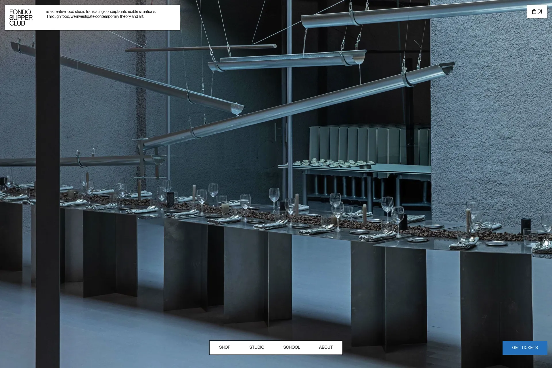 Screenshot of Fondo Supper Club website