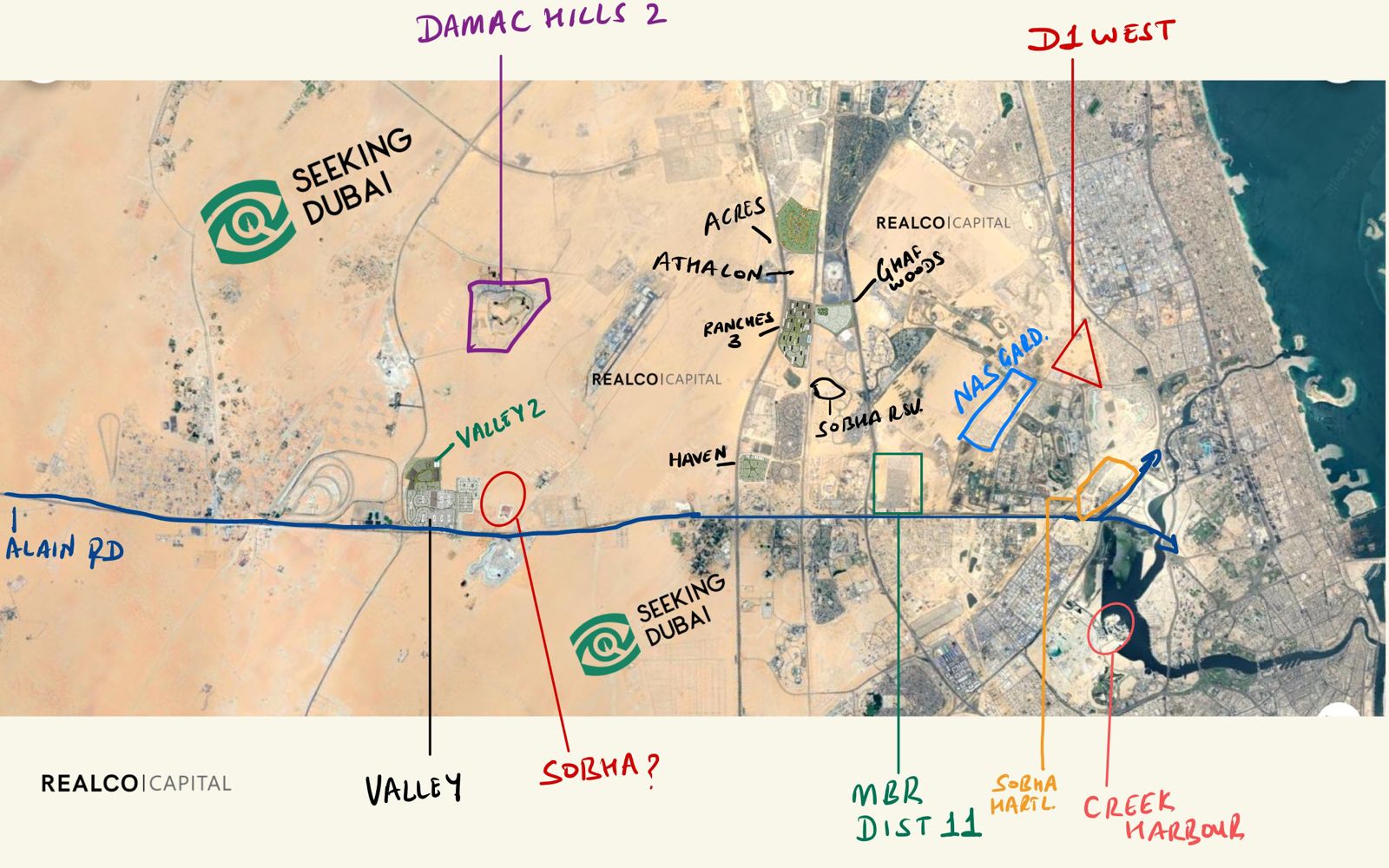 Dubai Core & Suburbs along Al Ain Road