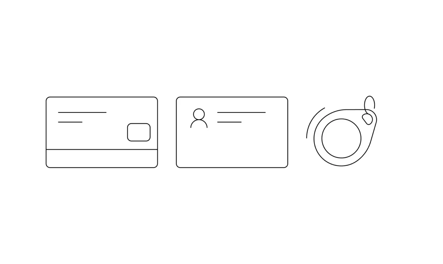 Illustration of tag, credit card, RFID card, company badge
