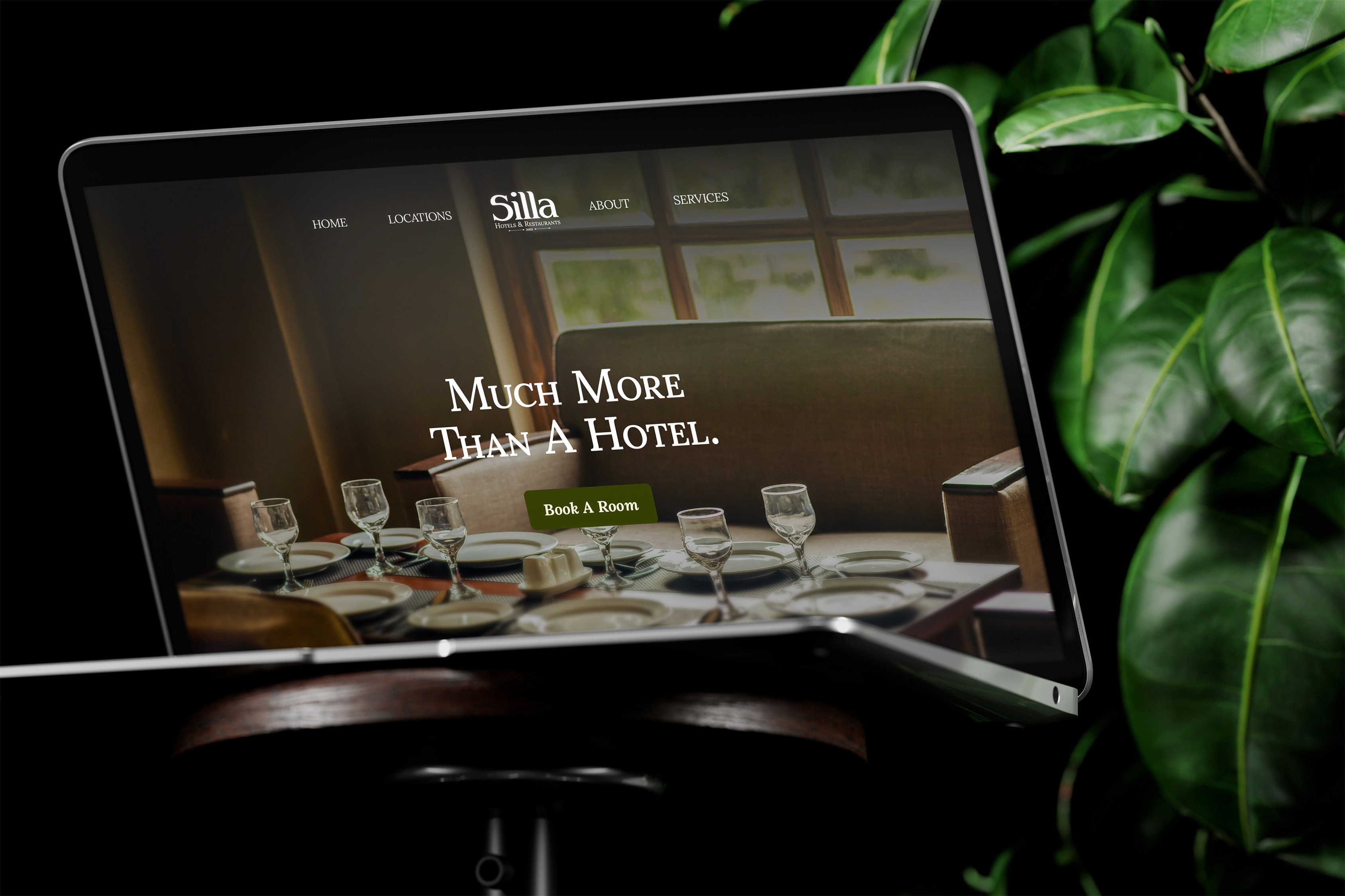Hotels And Restaurants Website Presentaiton, Hotel Website Landing Page