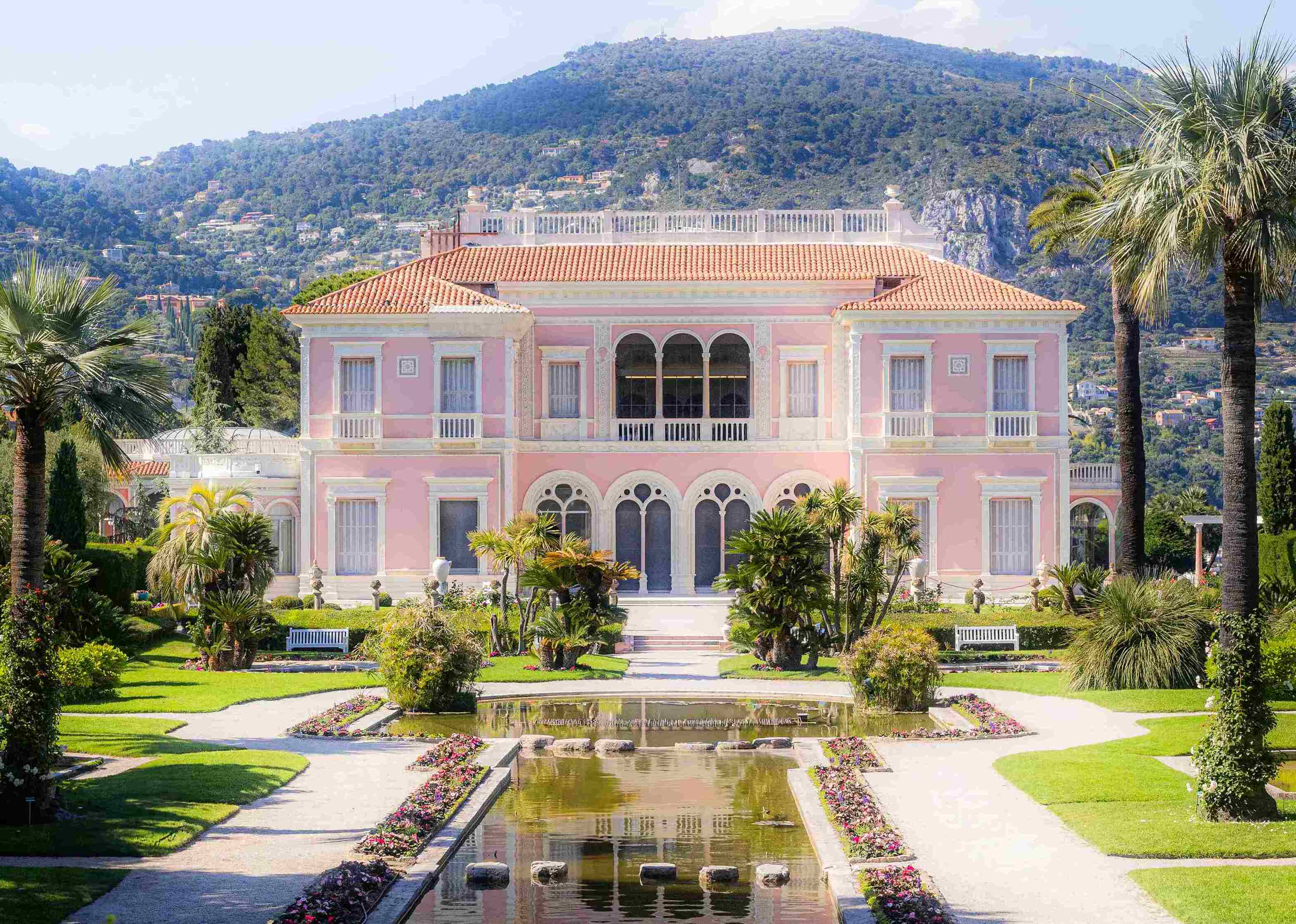 Luxury Mediterranean villa with landscaped garden and mountain view in Fethiye, Turkey