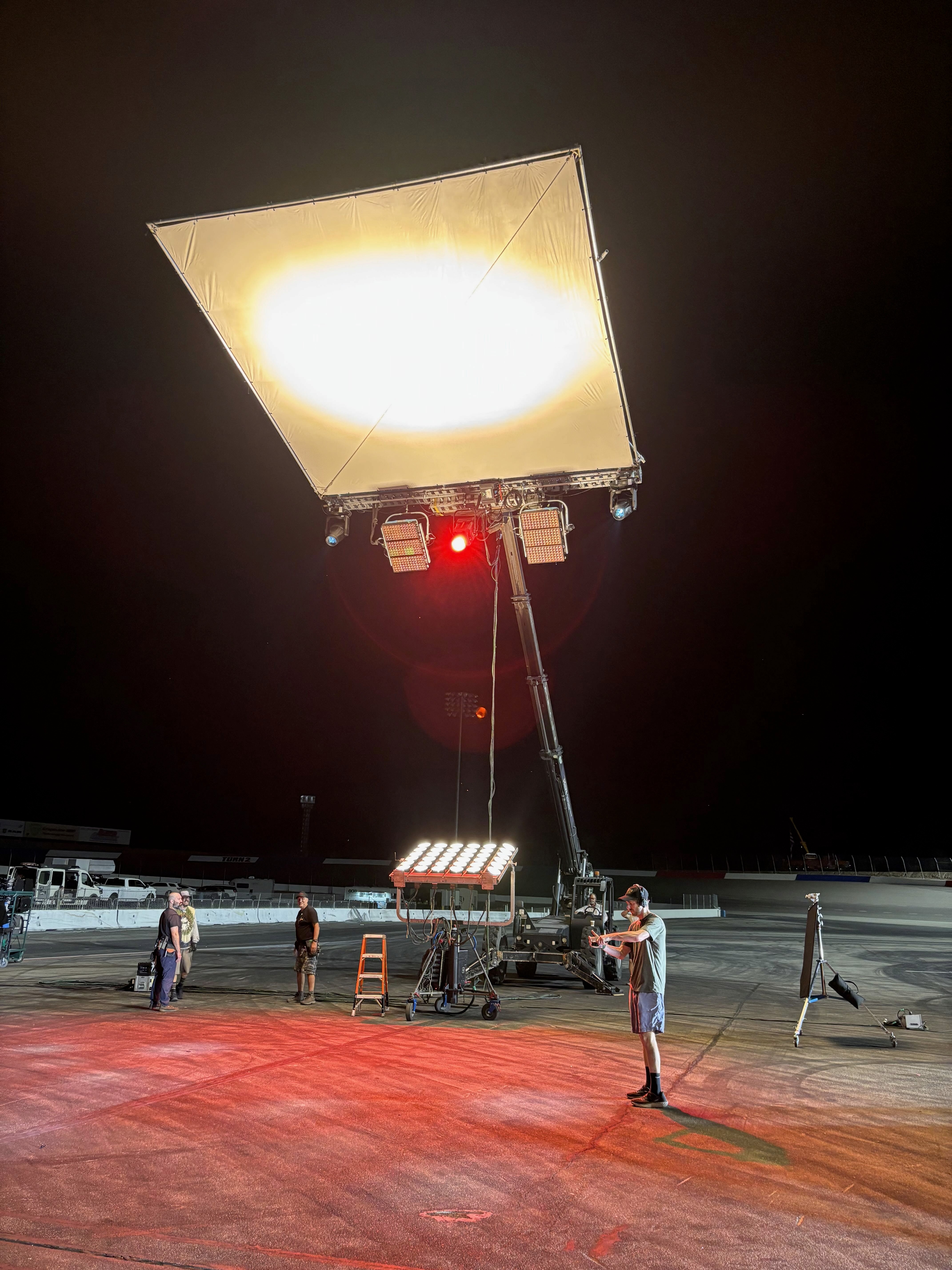 softbox on stage with colors