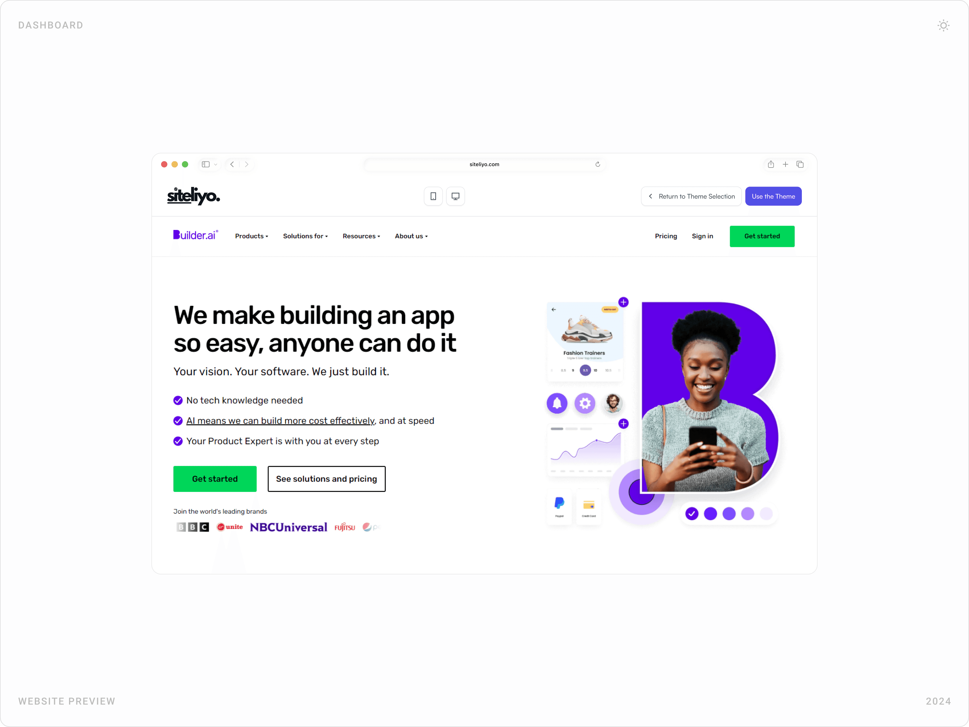 Modern App Builder SaaS Hero Section Design