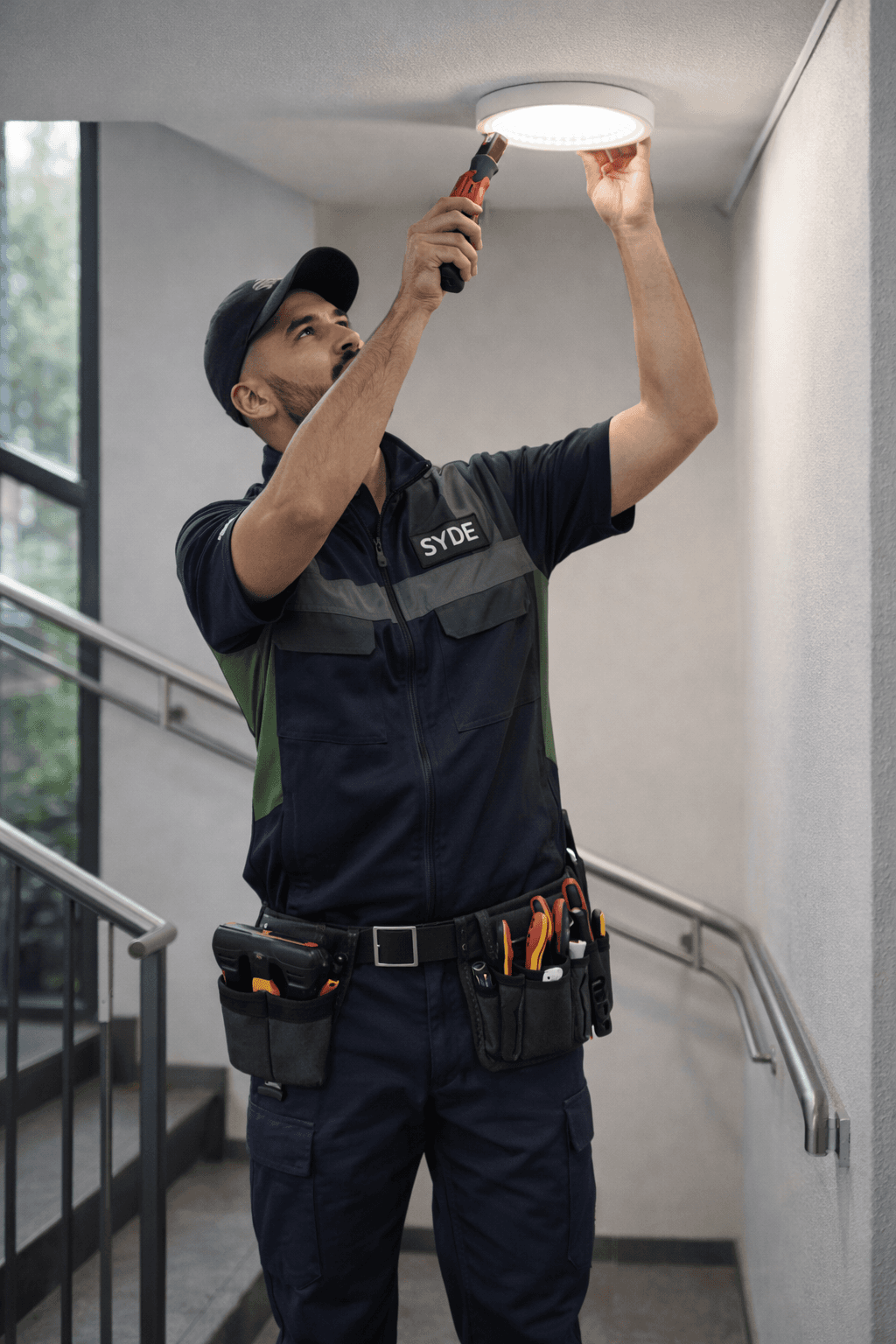 A smiling young man with crossed arms, wearing a plaid shirt and white t-shirt, poses against a dark background.