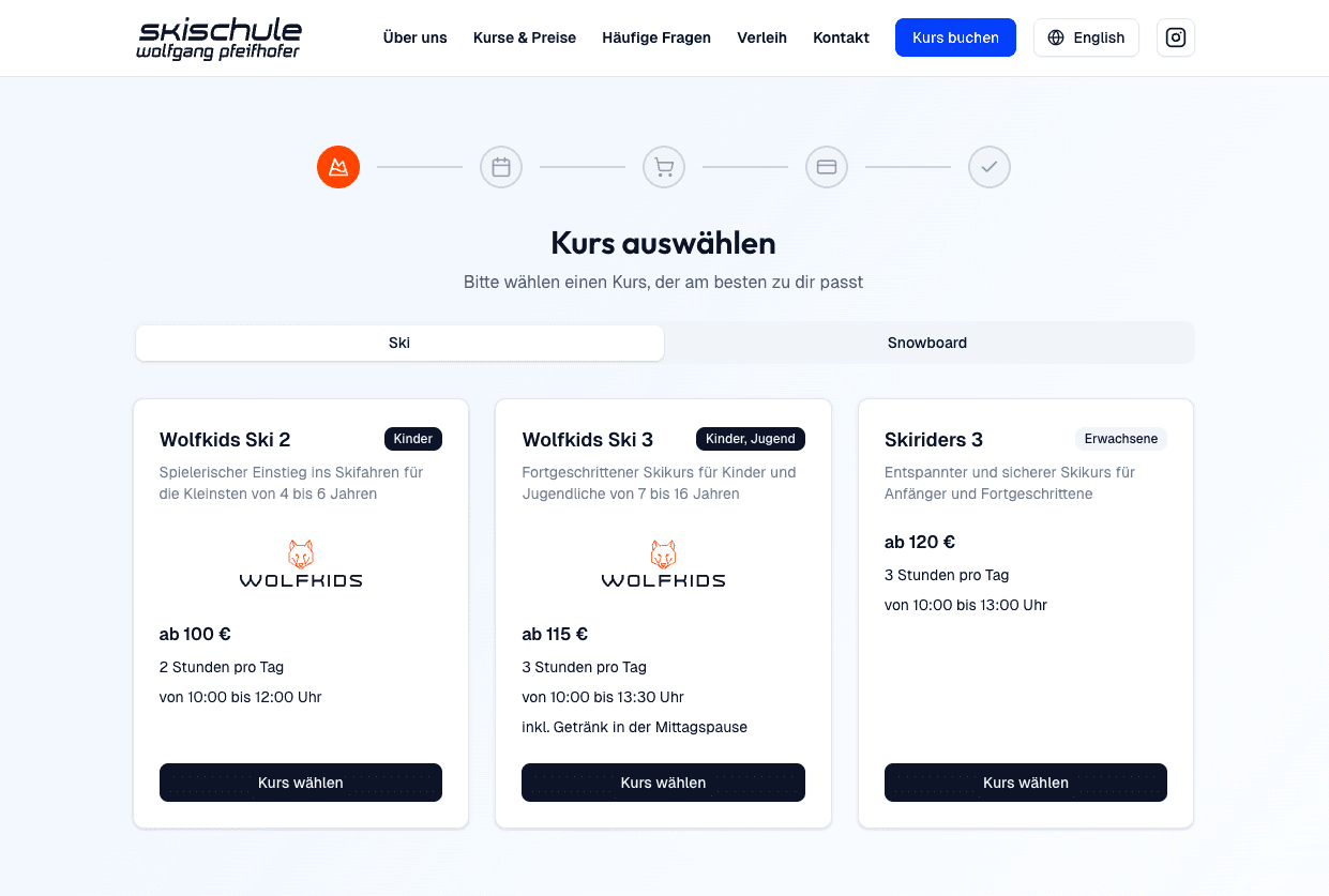 Pfeifhofer Ski School Online Booking