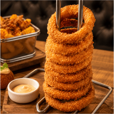 Onion rings empanados