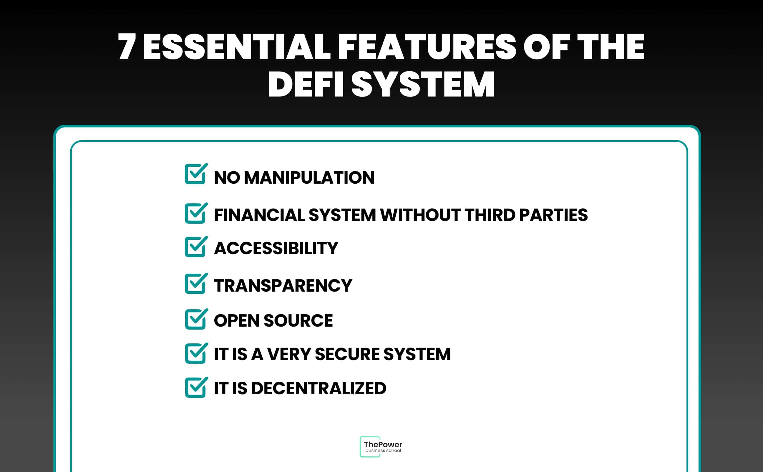 7 essential features of the Defi system