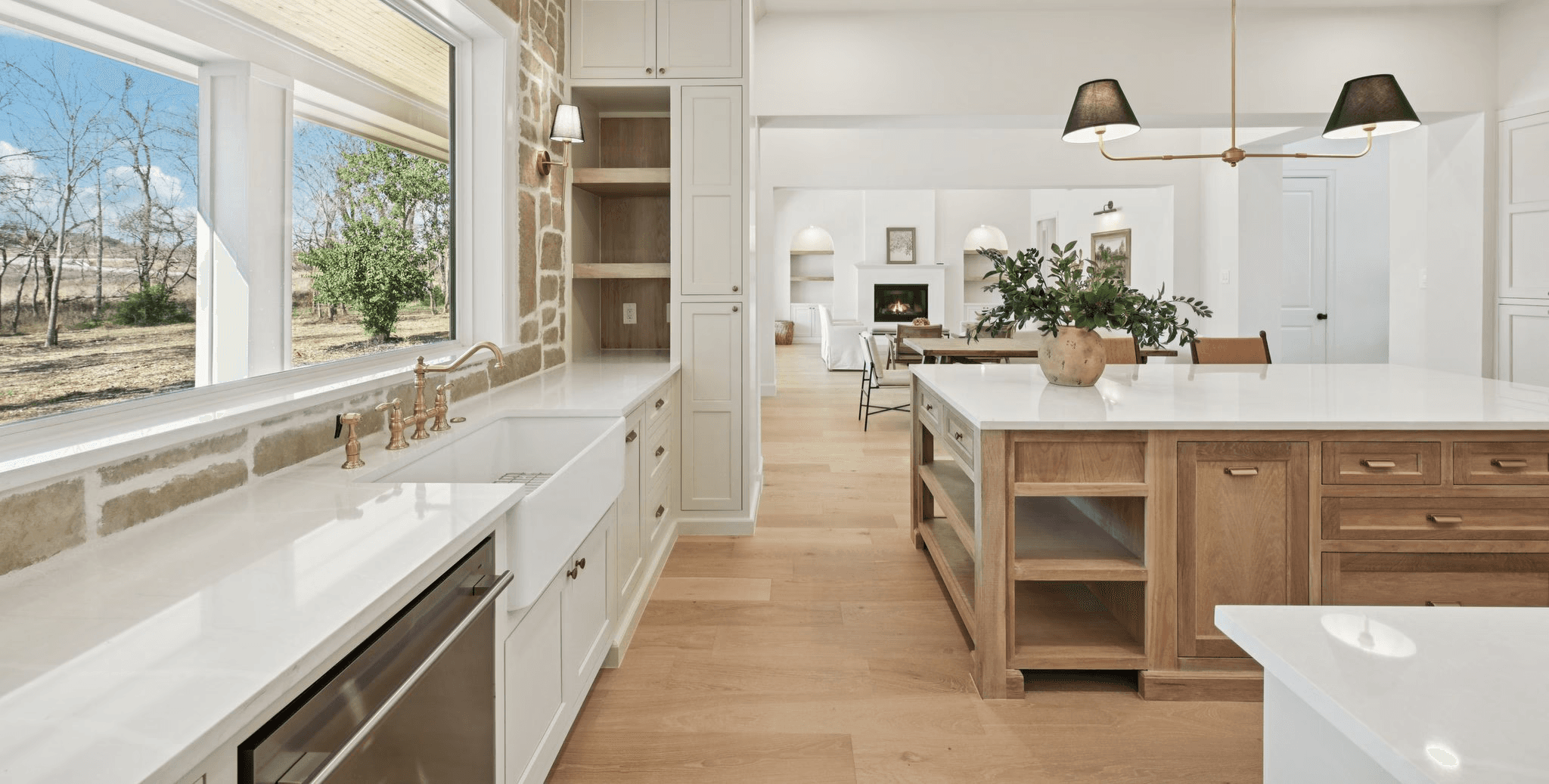 Warm modern architectural interior