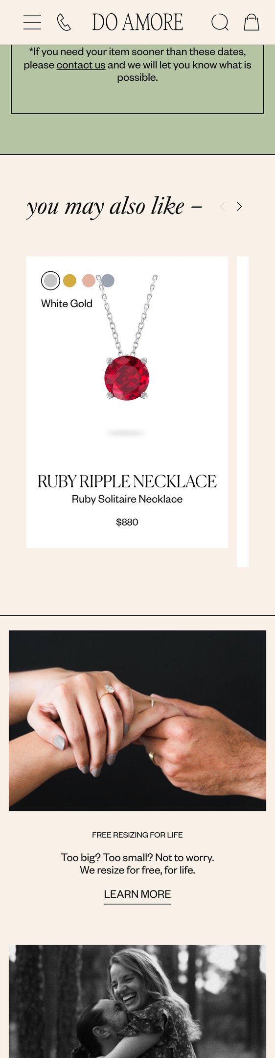 Jewelry product options include: necklace, pendant for Diamond Ripple Necklace from Do Amore.