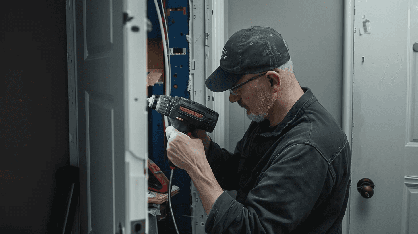 drilling-into-door-jamb