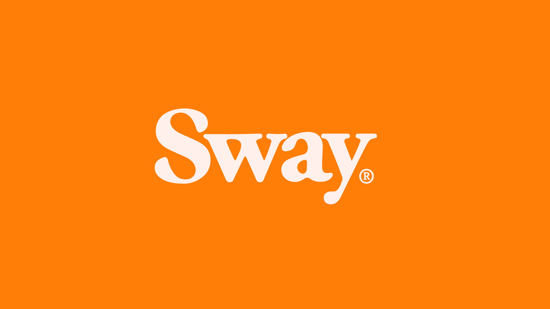 A hand holds a translucent yellow plastic bag over a glass containing seaweed and a glass of amber liquid, with text stating: “We’re replacing single-use plastics with seaweed.” The background is light peach, and a Sway Material Development logo is visible in the top right corner.