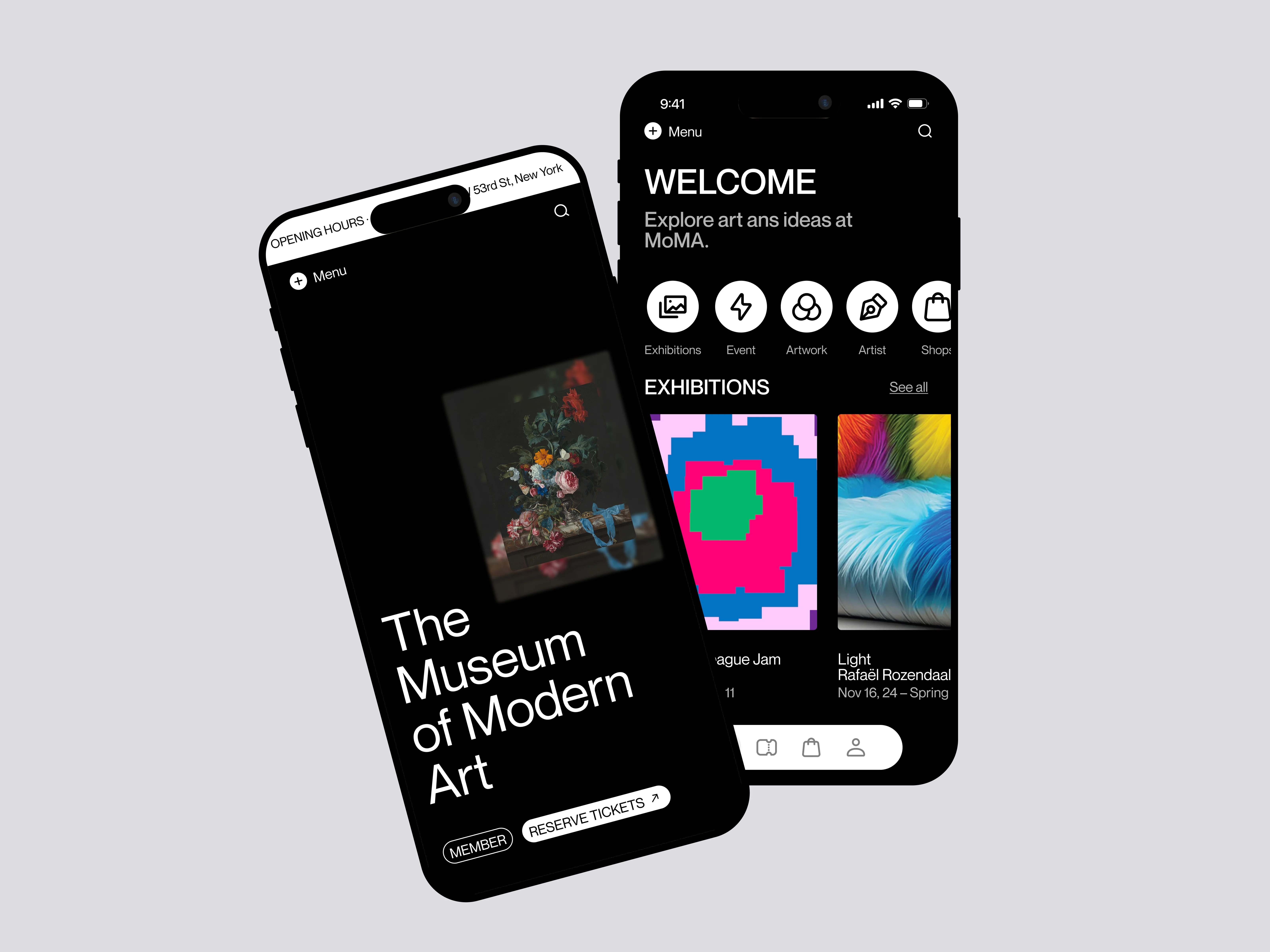 Interfaces UI de l'application