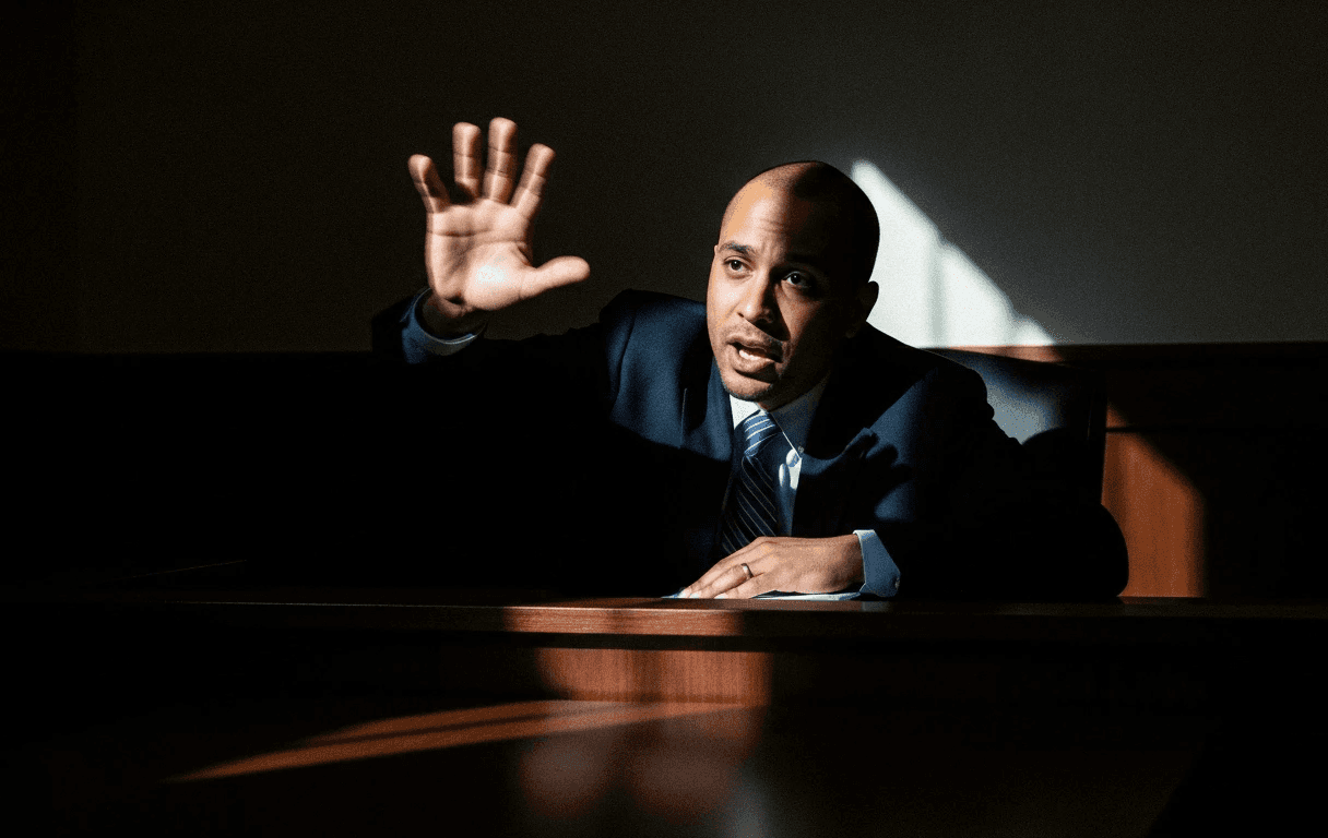 Attorney arguing pretrial diversion case for substance use disorder treatment alternative to incarceration