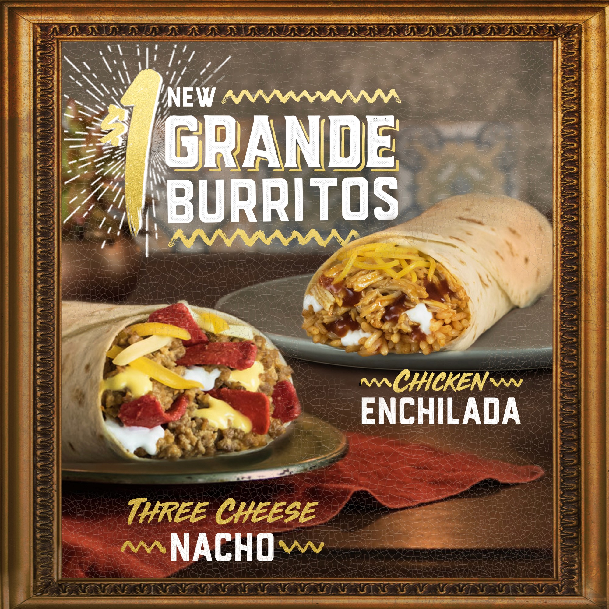 Grande Burritos plated chicken enchilada burrito