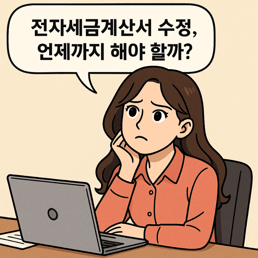 전자세금계산서 수정에 대해 궁금해하는 직원