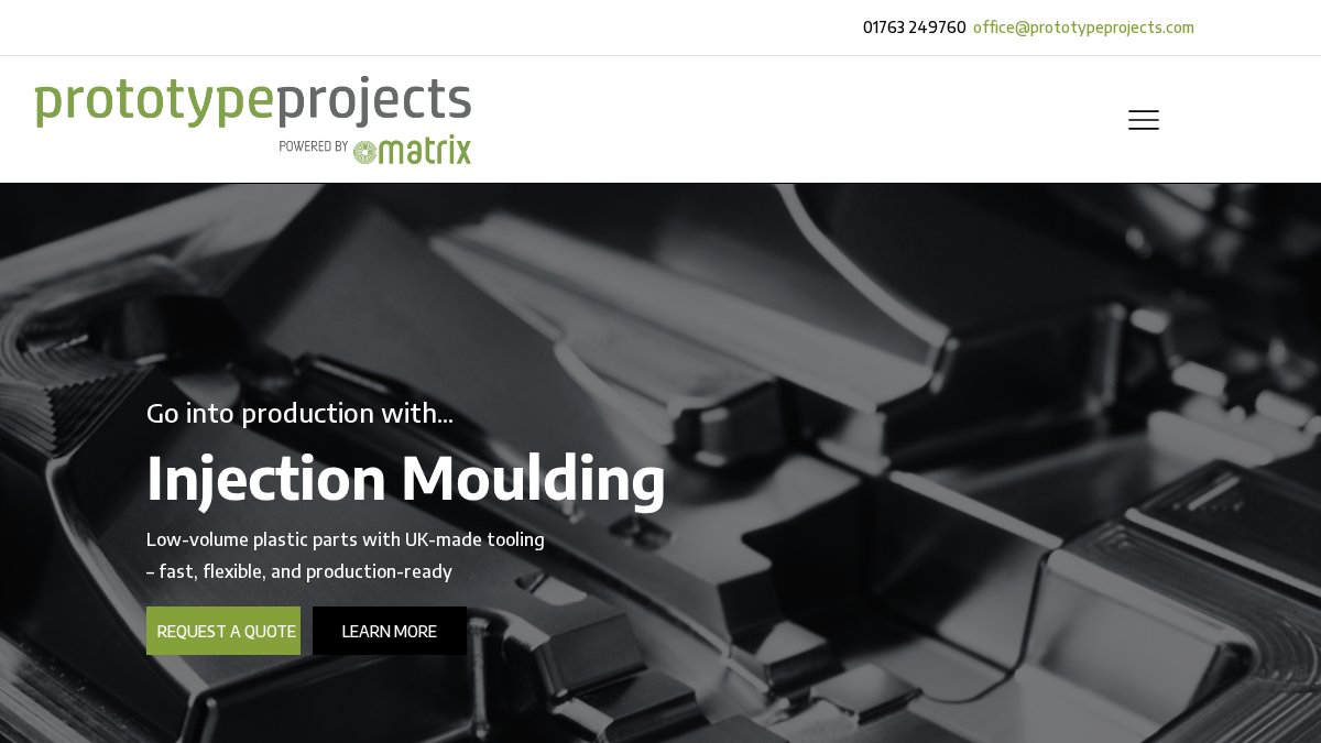 Screenshot of prototypeprojects.com interface