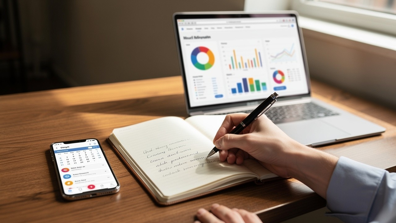 Professional taking notes during sales discovery call