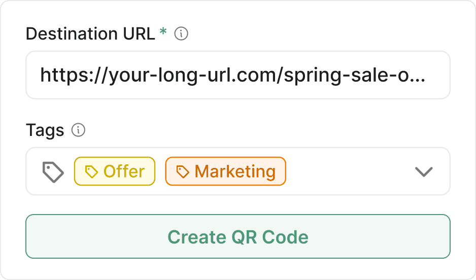 Link and QR code creation in ShortPen