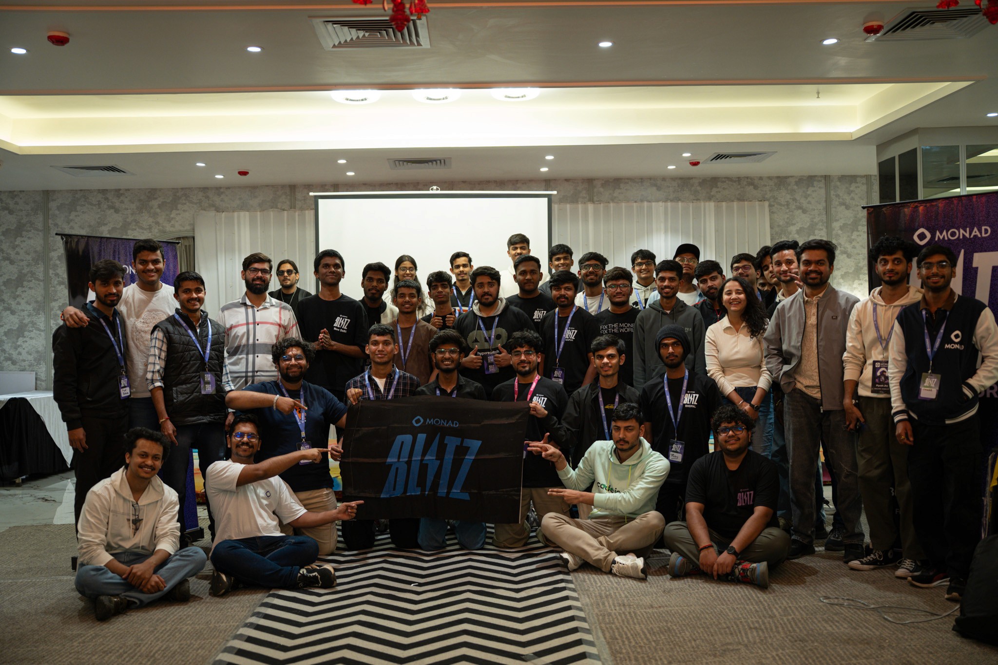 Monad Blitz Nagpur hackathon with developers building and networking at the event
