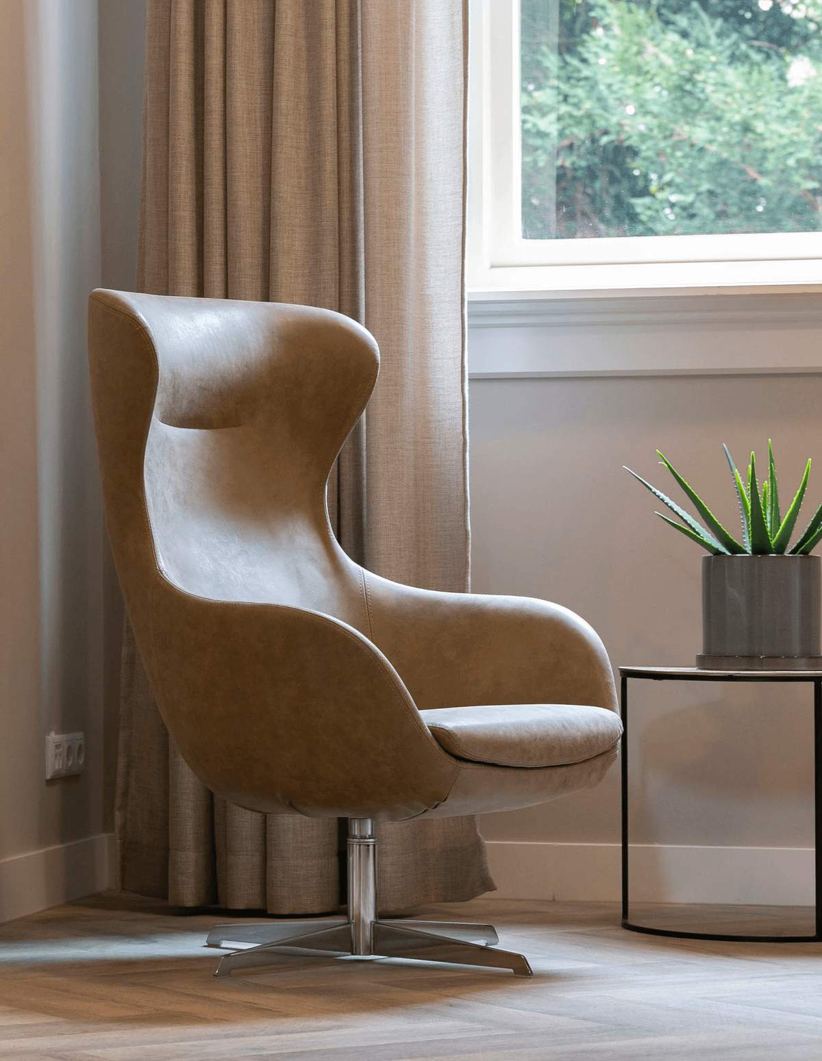 relax stoel cognac leer 