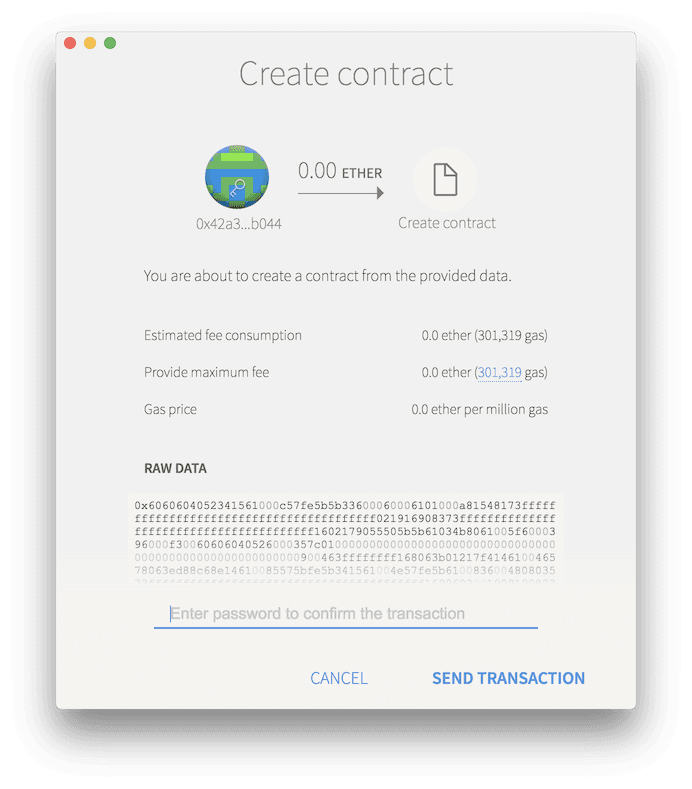 Confirm smart contract deployment