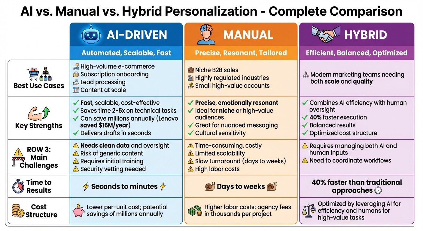 AI vs Manual vs Hybrid Personalization: Complete Comparison Guide
