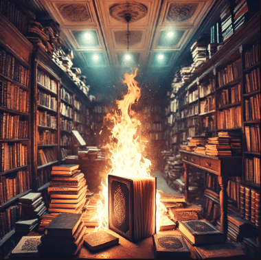 Stack of Books in a Bookshop one of the Books reads 'Border Books'