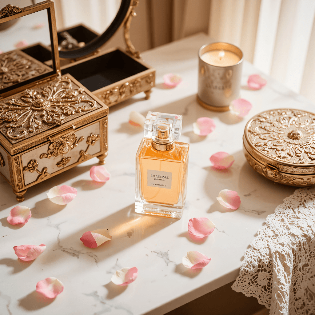 product photography of perfume bottle