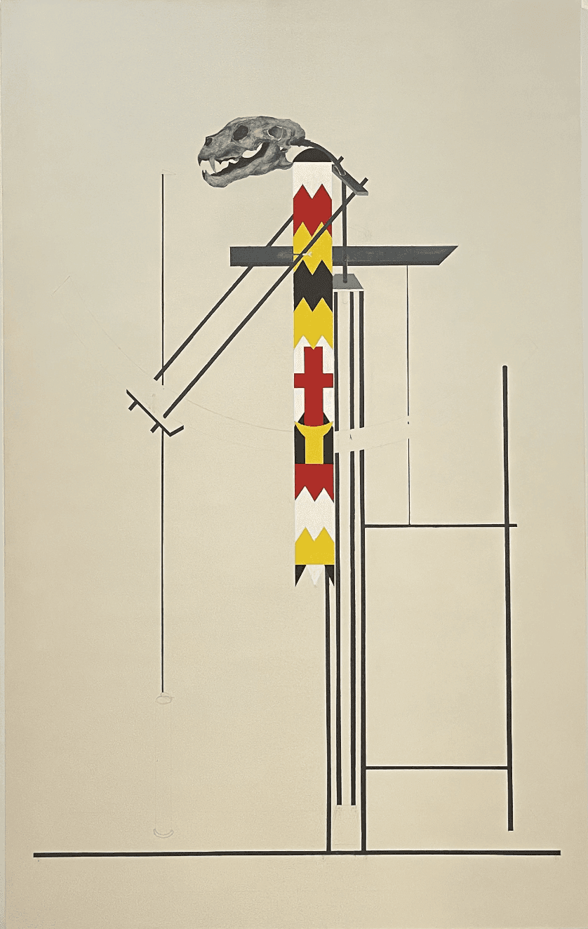 herd of sheep on road painting