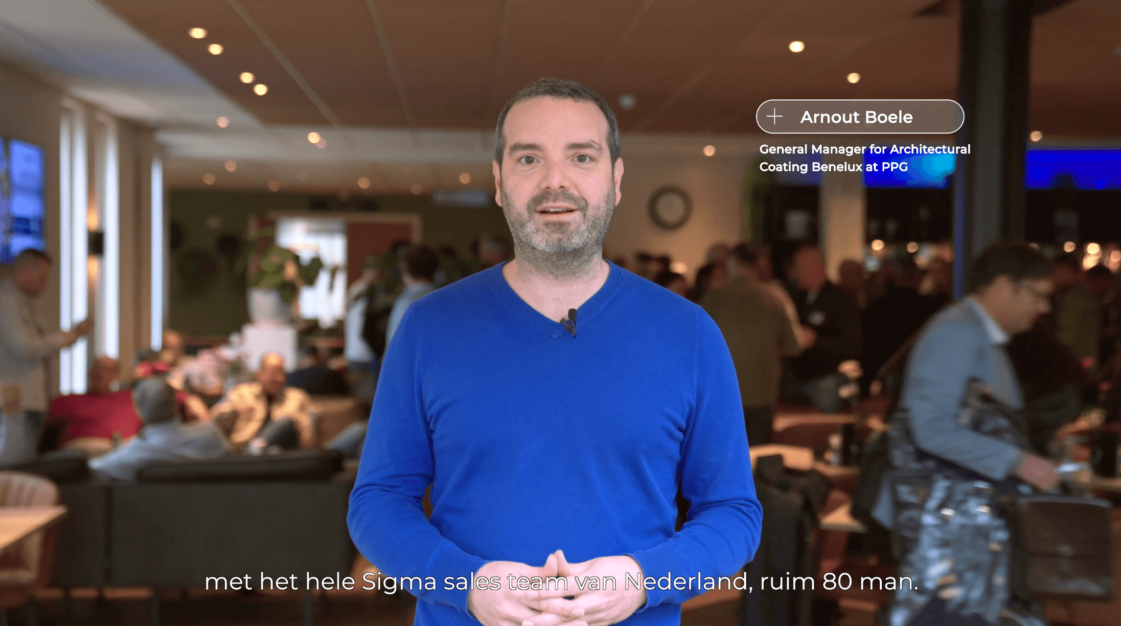 Arnout Boele, General Manager bij Sigma Coatings, tijdens de AI-workshop