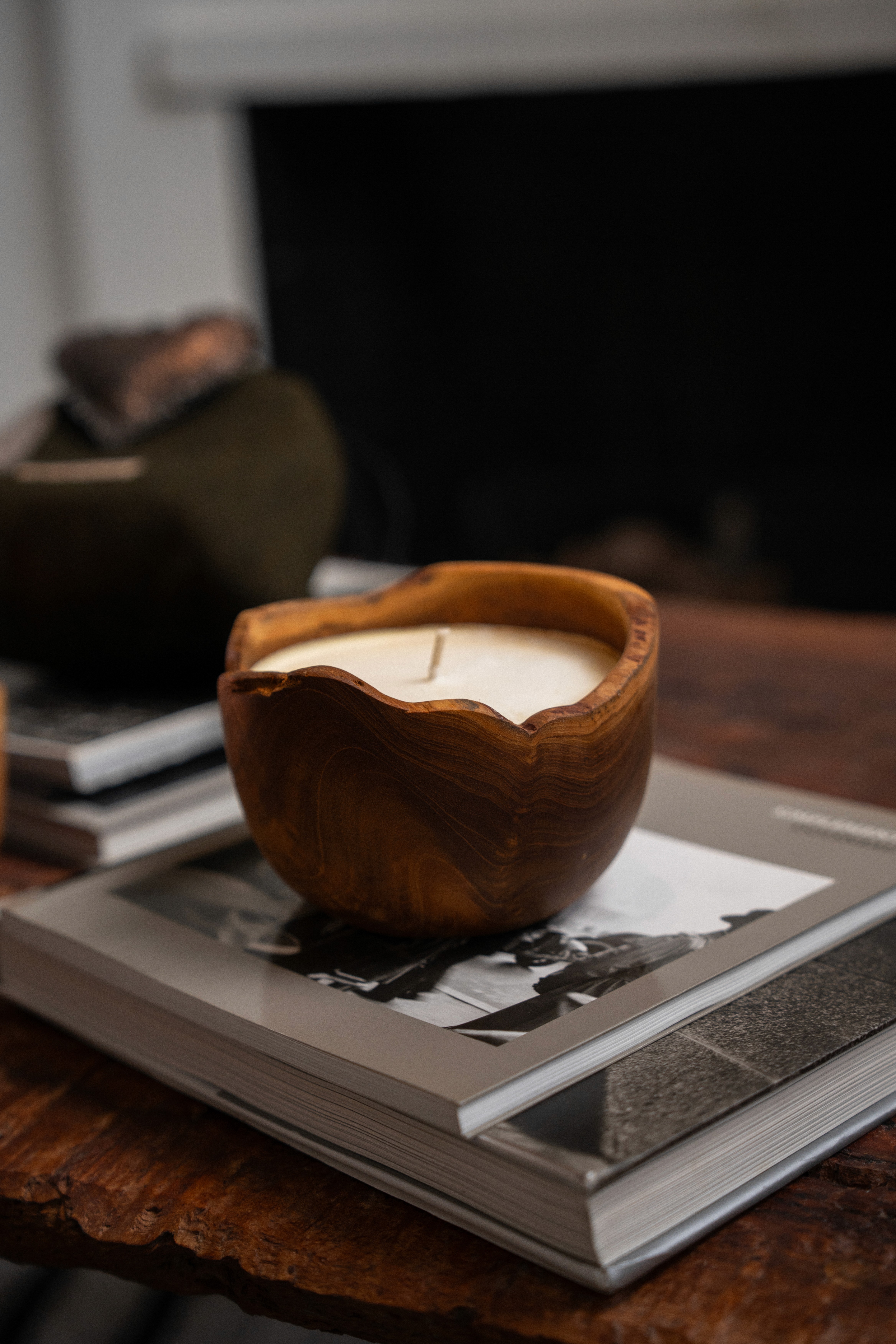 brown wooden center table inside room