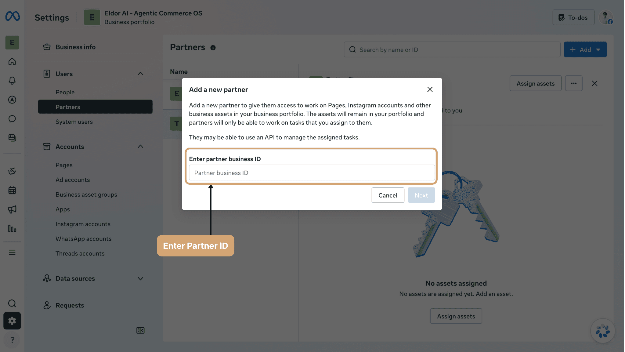 Step 4: Grant Eldor access to your Meta Business