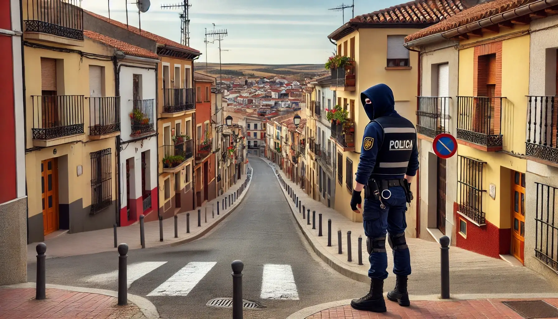 un policia local ninja trabajando en Pinto