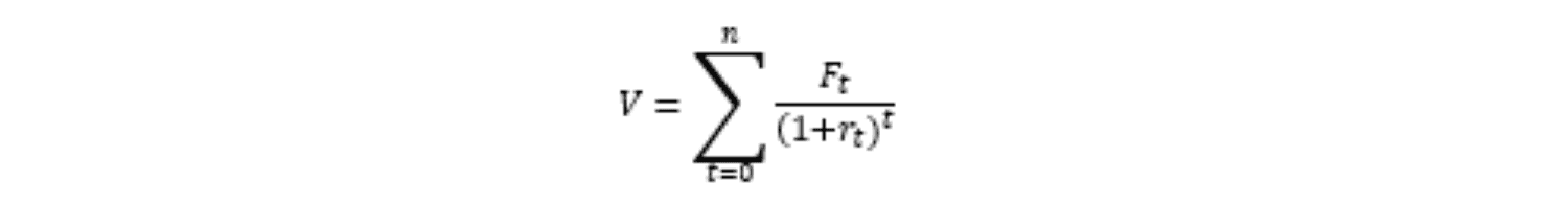 Formule générale groupée de la VA d'une séquence de flux - courbe de taux