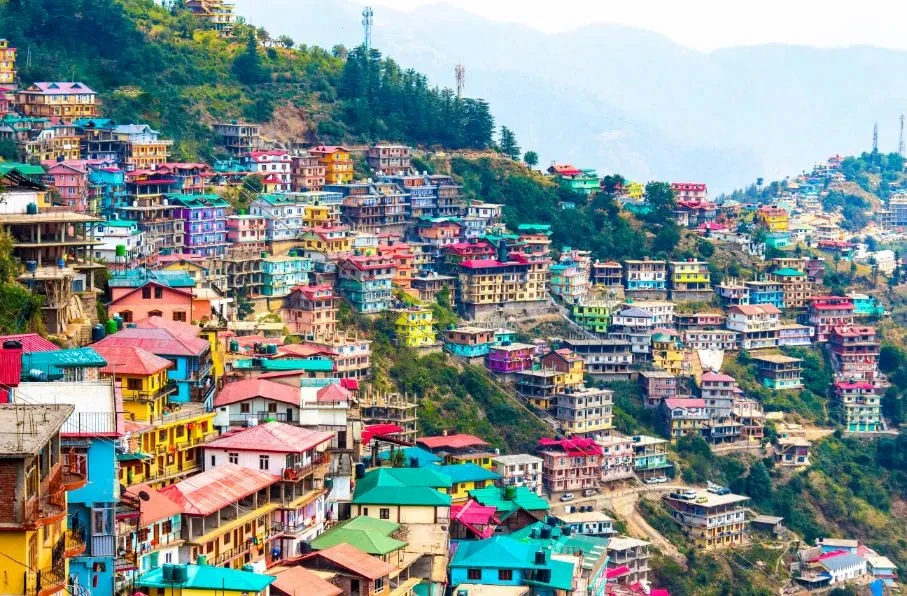 Colorful hillside cityscape