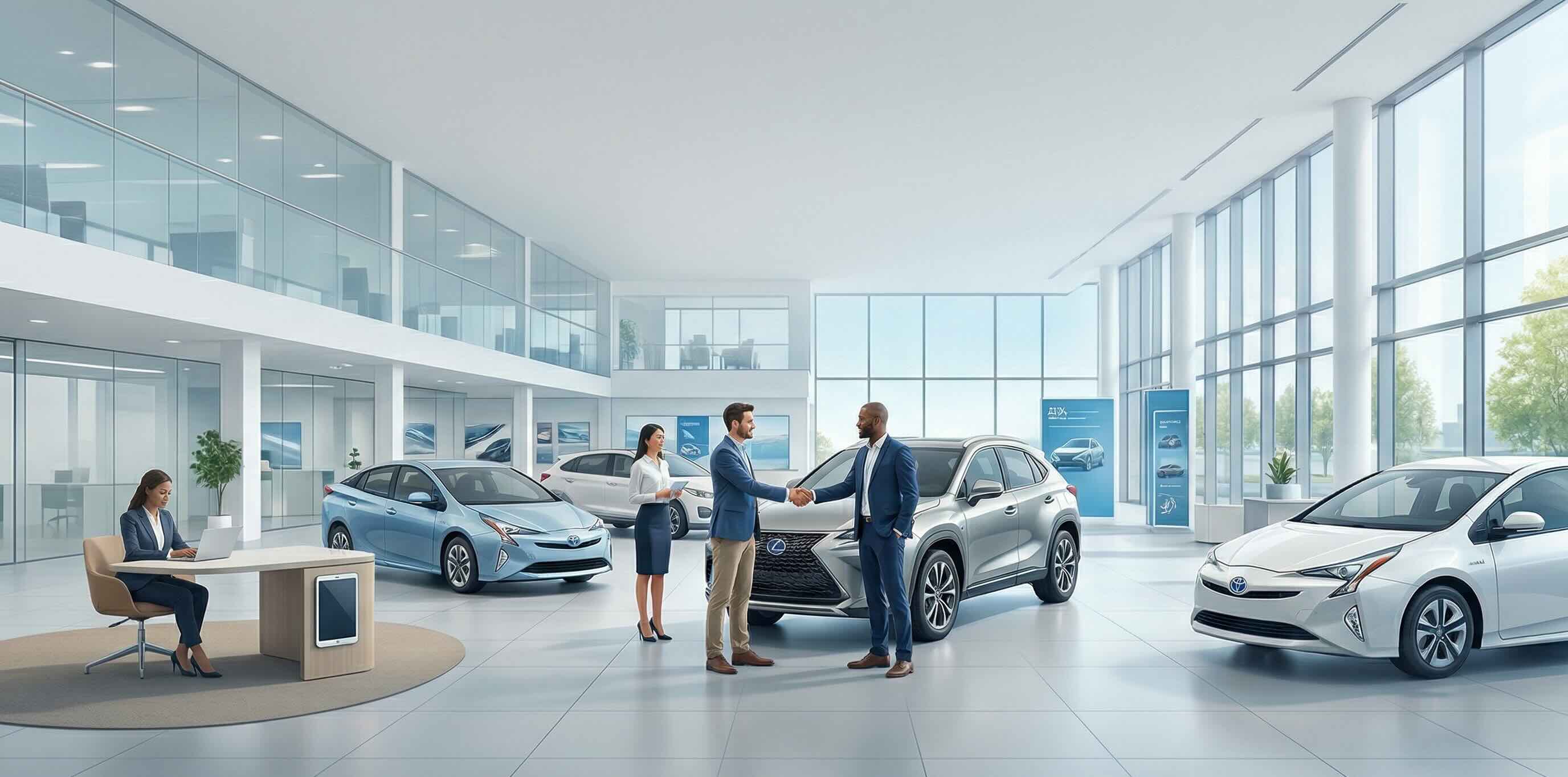 Closing a deal at an automotive dealership