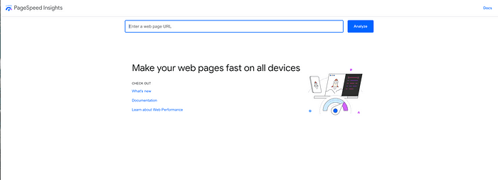 PageSpeed landing page