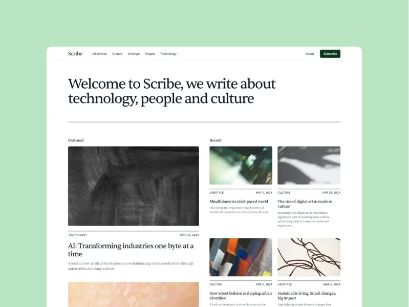 scribe framer blog template