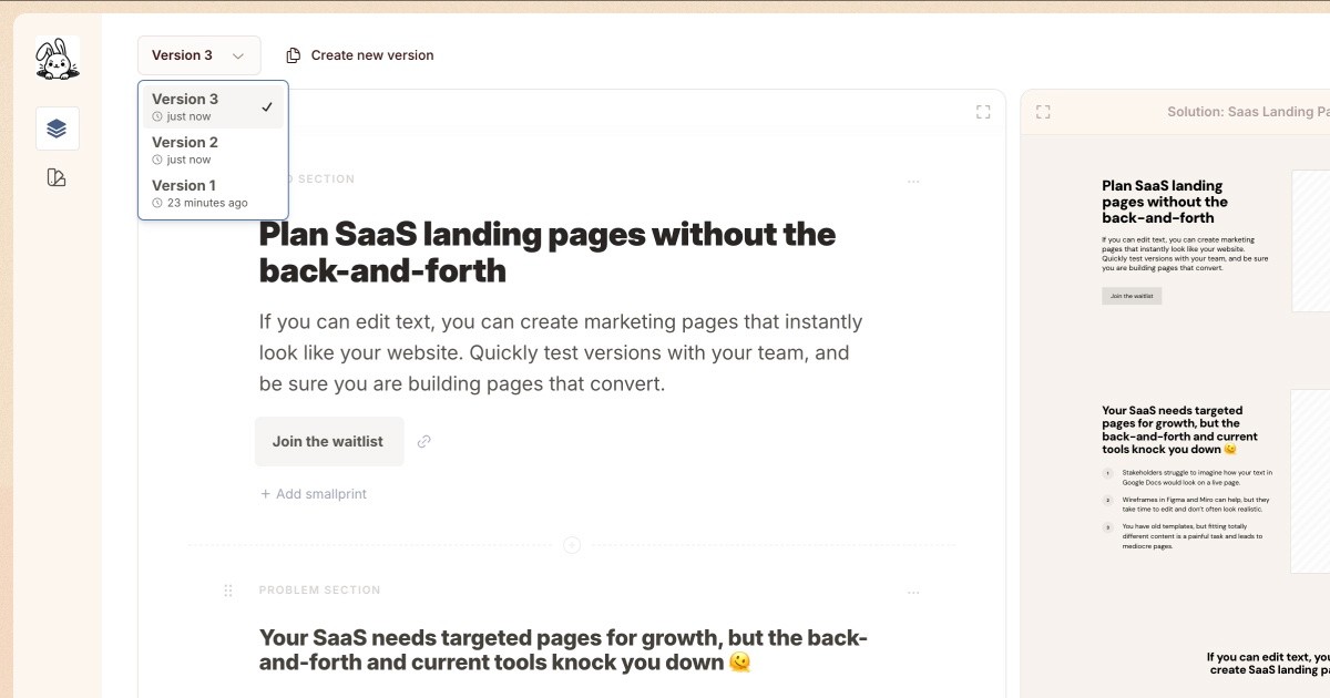 A SaaS landing page builder