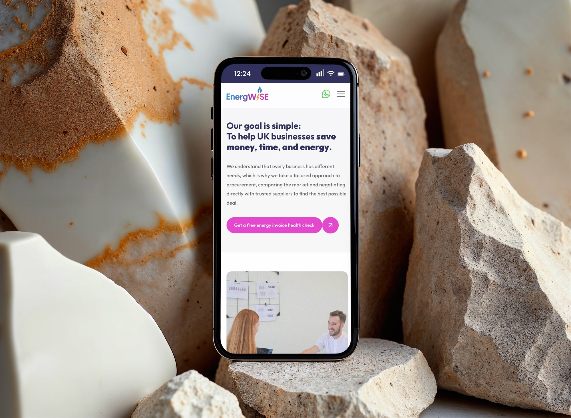 Fully mobile responsive consultancy website for easy navigation on phones