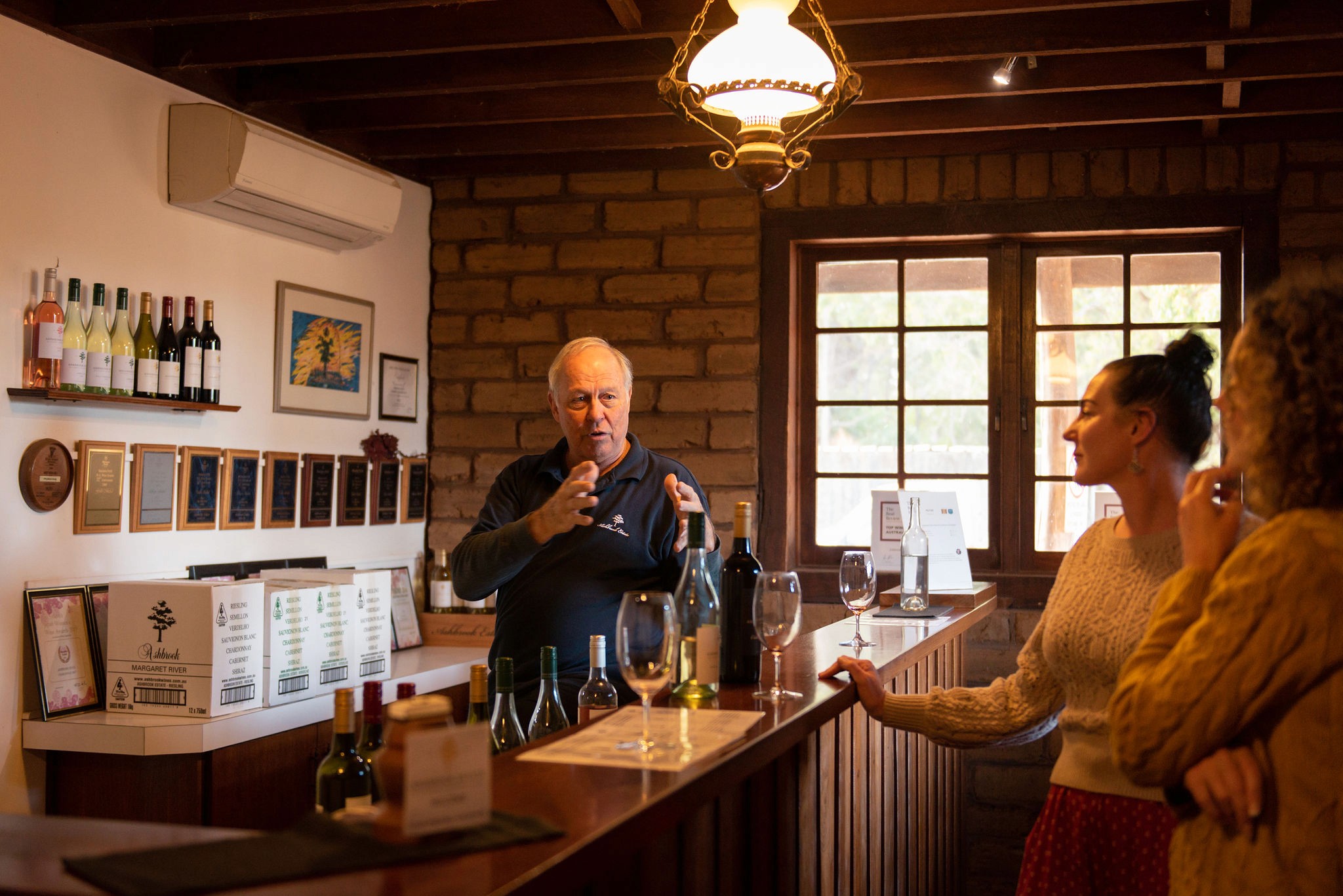 Vineyard owner sharing knowledge