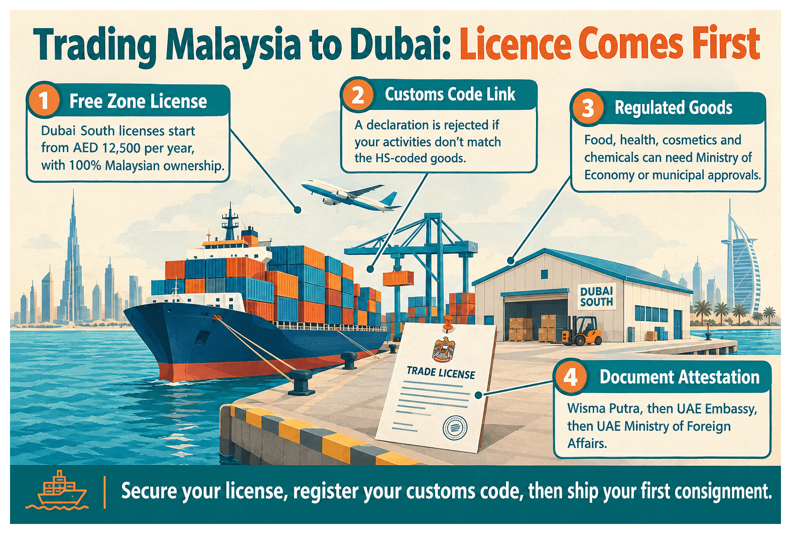 Infographic: Import and Export Between Malaysia and Dubai: What License You Need