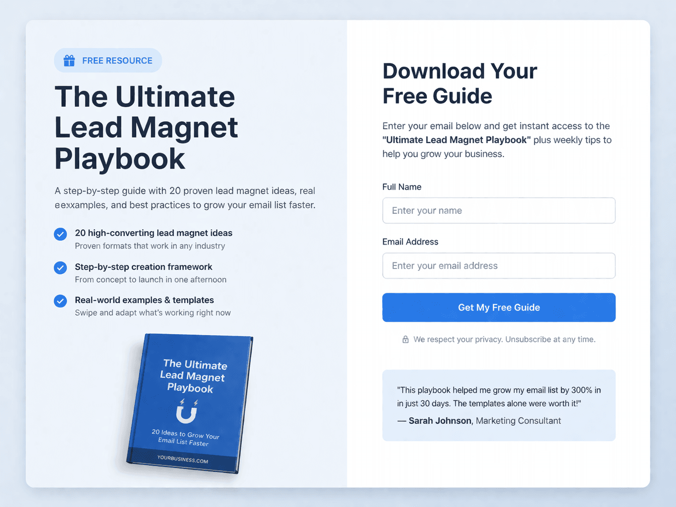 the free form resource page template