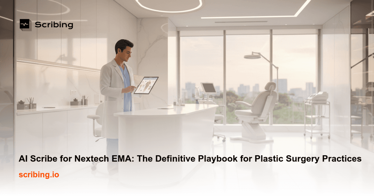 AI scribe technology integrated with Nextech EMA for plastic surgery practice clinical documentation