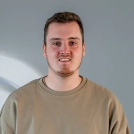 Hero image featuring a greyscaled communication platform on an abstract background.