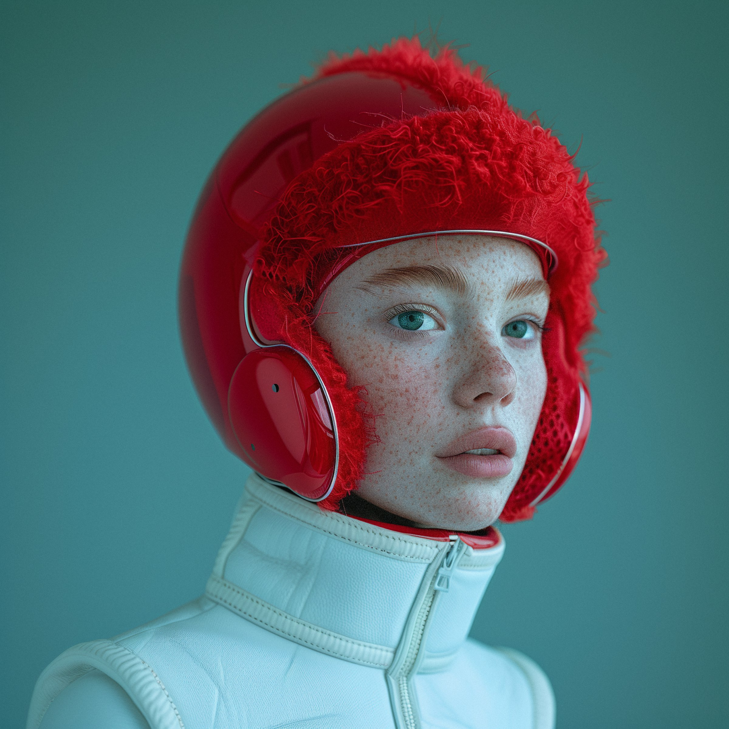 A girl portrait wearing winter cap