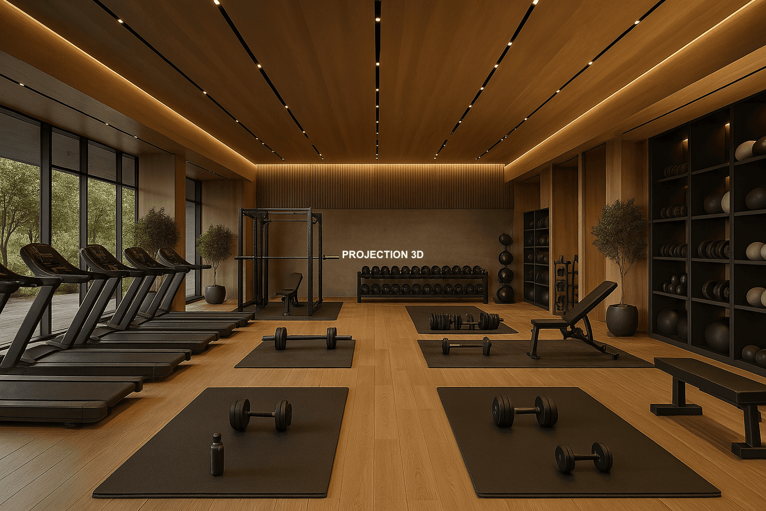 Une photo de l'ambiance de la salle de sport
